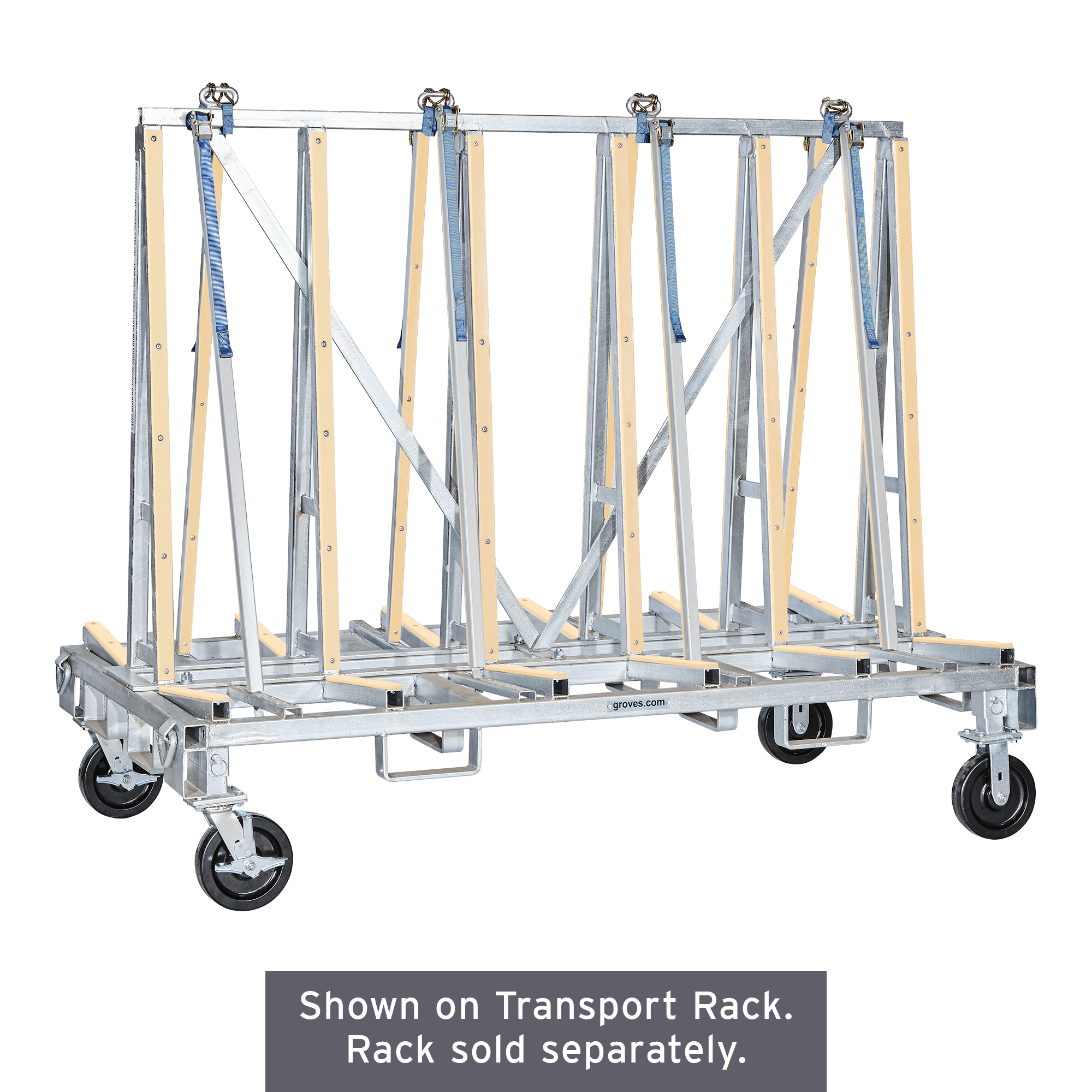 Non-Marring PVC Strips Shown on Transport Rack. Rack sold separately.